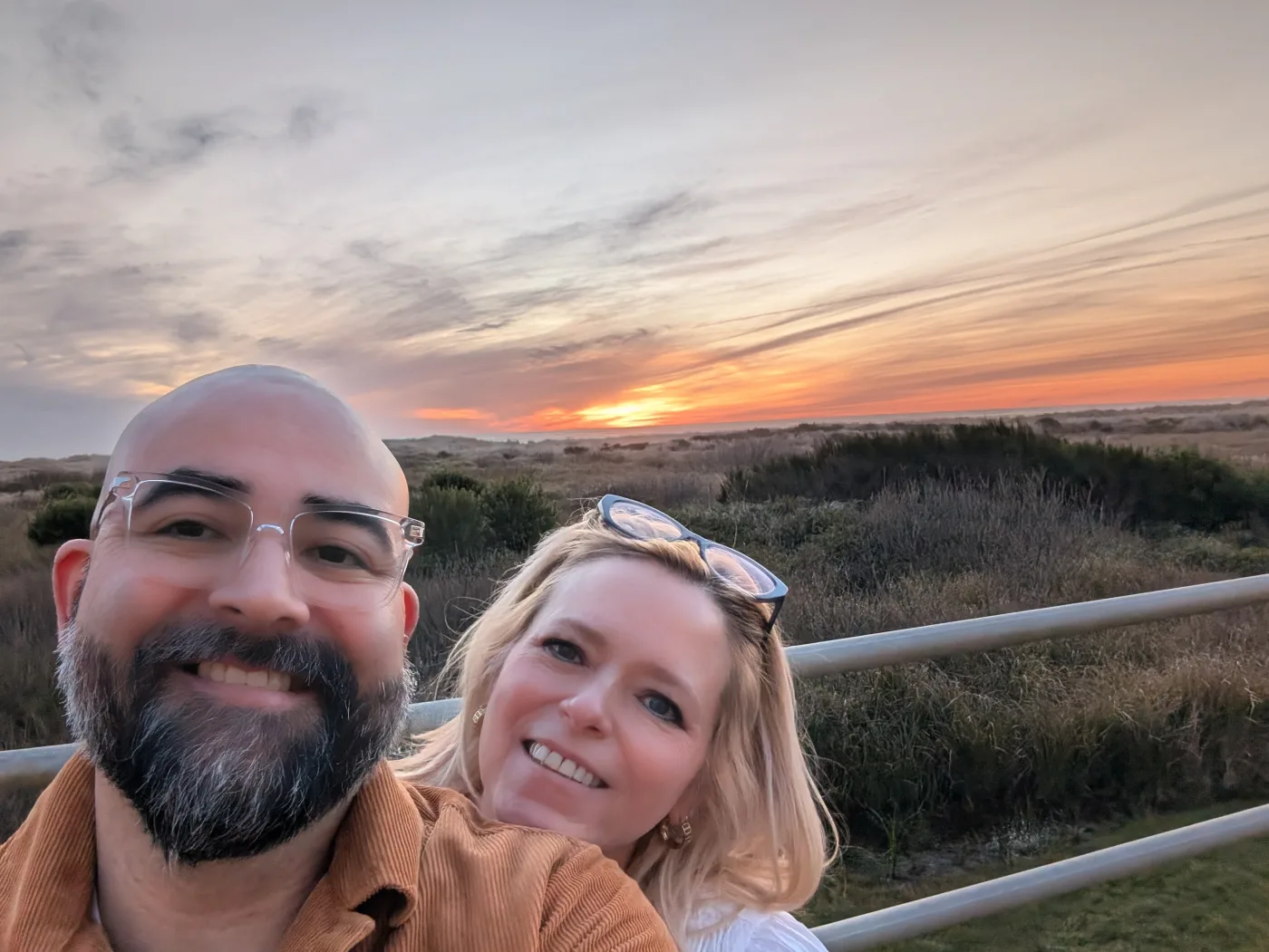 Chris and his partner on the Washington coast