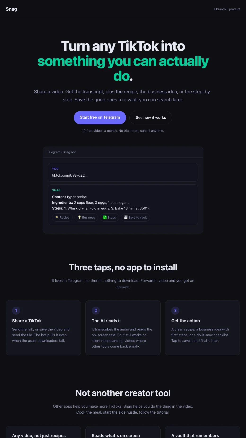 Snag content capture
